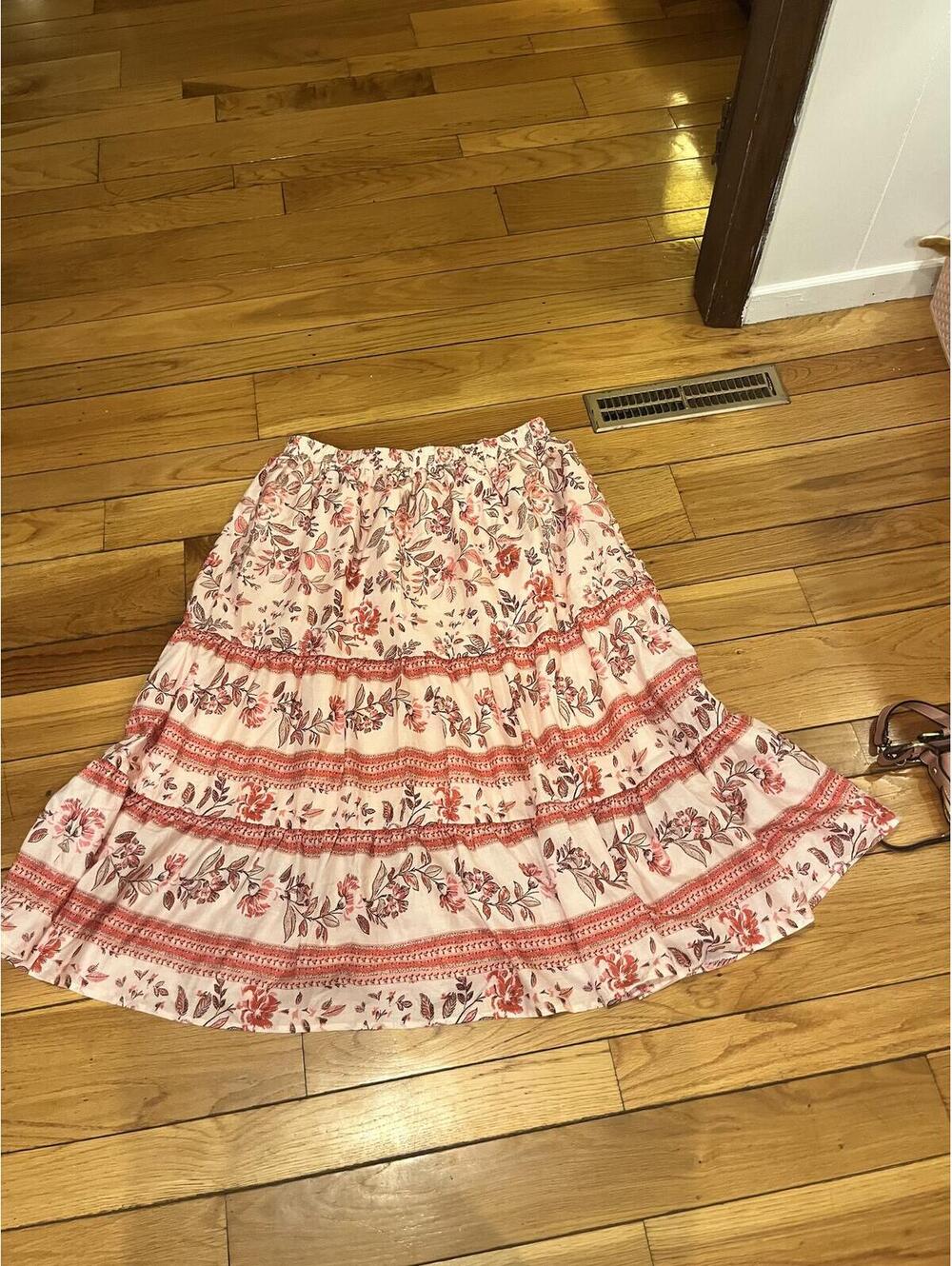 Baltic Born Floral Pattern Tiered Skirt 1XL